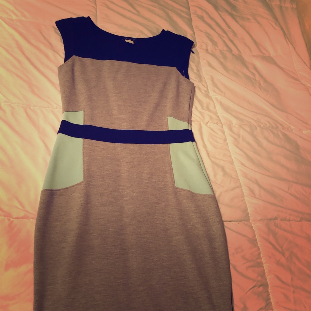 Color block grey dress